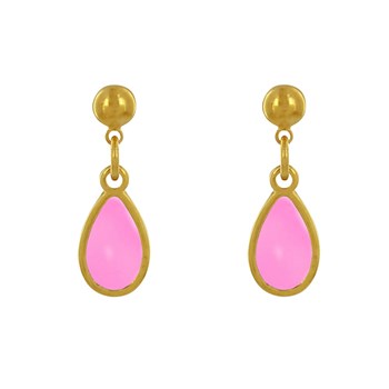 Boucles d'Oreilles Clous Métal Doré Petite Goutte Coloré Translucide