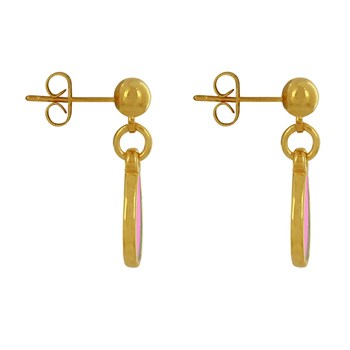 Boucles d'Oreilles Clous Métal Doré Petite Goutte Coloré Translucide