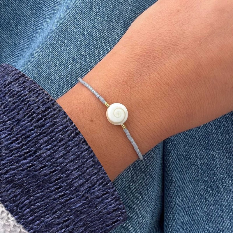 Bracelet Lien Oeil de Sainte Lucie et Petites Perles Mates - Noir - vue 4