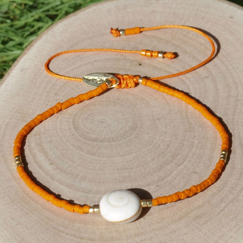 Bracelet Lien Oeil de Sainte Lucie et Petites Perles Mates - Gris - vue 3