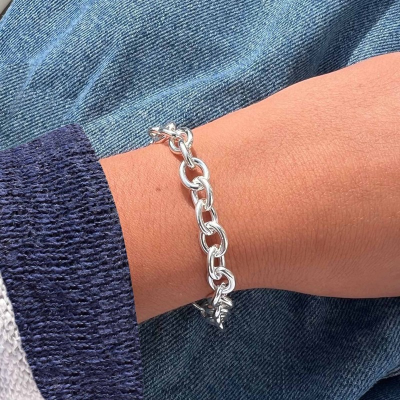 Bracelet Argent 925 Gourmette Moyen Maillons - vue 3
