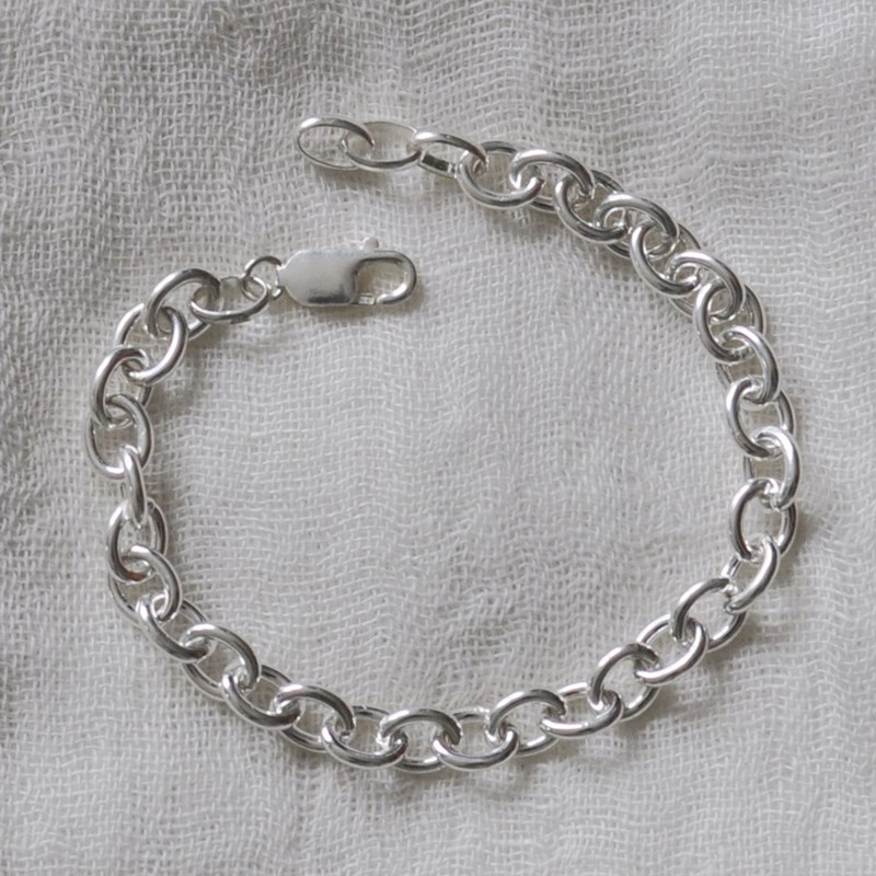 Bracelet Argent 925 Gourmette Moyen Maillons - vue 4