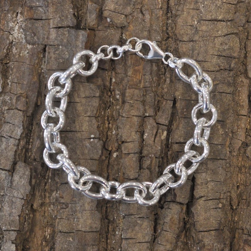 Bracelet Argent 925 Gourmette Mailles Rondes et Ovales - vue 3