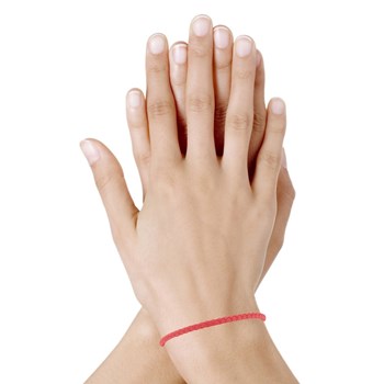 Bracelet Femme Cuir Tréssé Rond 18cm - Rouge Geranium