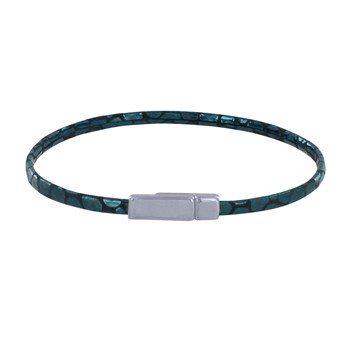 Bracelet Femme Motif Tortue Cuir de Chèvre Vert