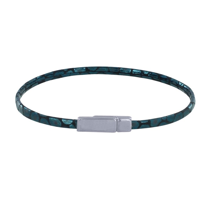 Bracelet Femme Motif Tortue Cuir de Chèvre Vert
