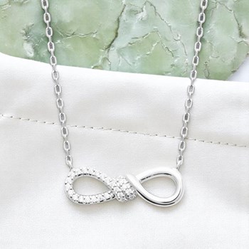 Collier infini oxydes de zirconiums Argent 925 Rhodié