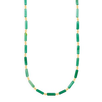 Necklace in yellow-plated steel with reconstituted agate stones