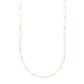 Necklace in yellow-plated steel with reconstituted sea sediment stones