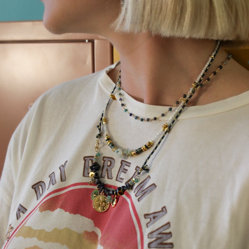 Collier heishi et perles - ELSA - vue 2