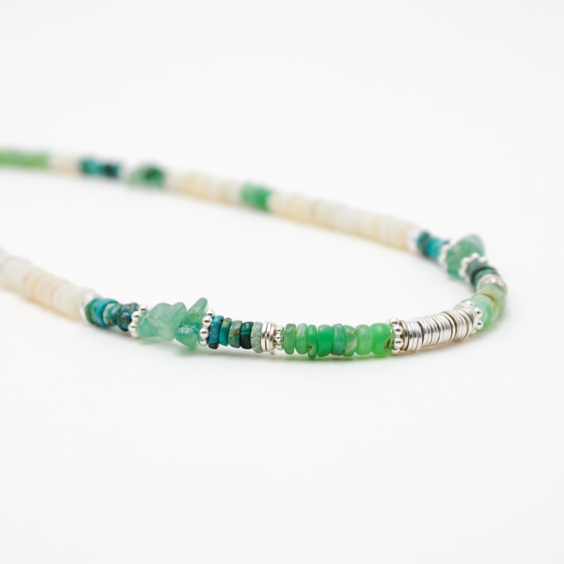 Collier heishi blanc - LOUISE