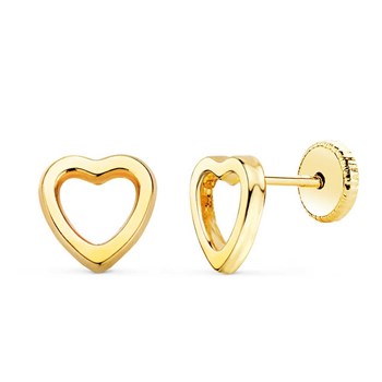 Boucles d'Oreilles Or 18 Carats 750/000 Jaune - Coeurs
