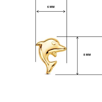 Boucles d'Oreilles Or 18 Carats 750/000 Jaune - Dauphins