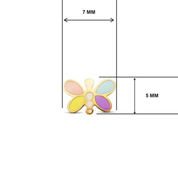 Boucles d'Oreilles Or 18 Carats 750/000 Jaune - Papillons