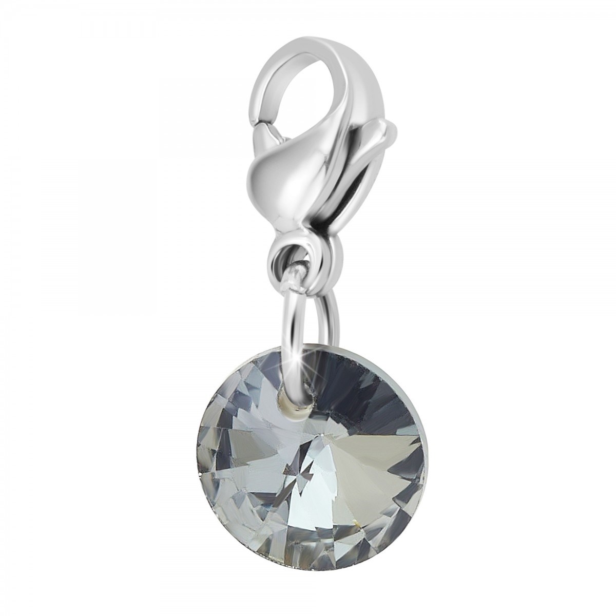 Charm en acier SC Crystal orné de Cristaux scintillants