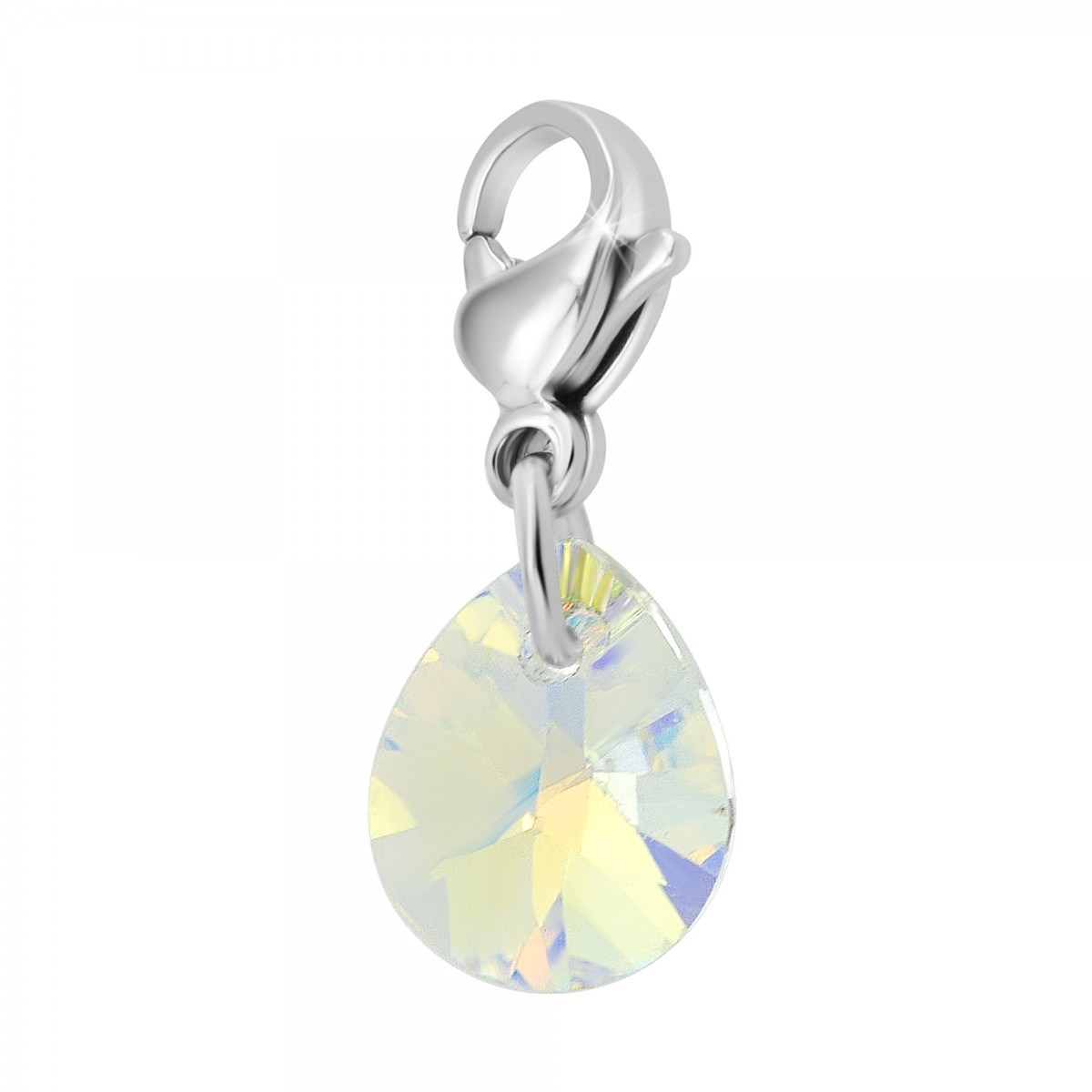 Charm goutte en acier SC Crystal orné de Cristaux scintillants