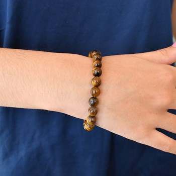 Bracelet boules polies oeil de tigre