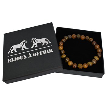 Bracelet boules polies oeil de tigre