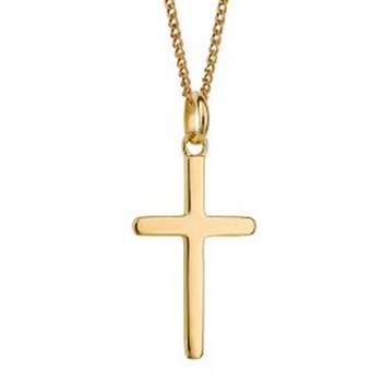 Collier croix plaqué or en argent 925