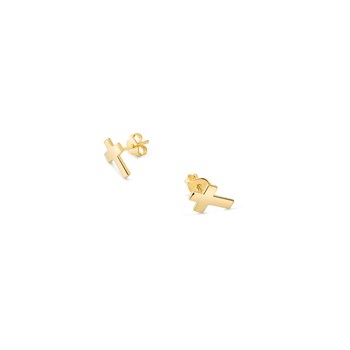 Boucles d'oreilles Croix plaqué or