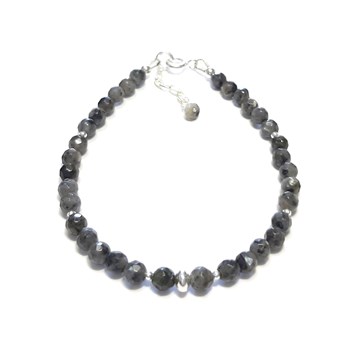 Bracelet Labradorite Noire et Argent 925