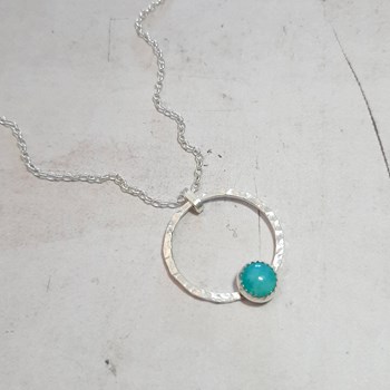 Sautoir en Argent 925 avec Pendentif en Amazonite