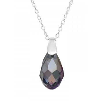 Collier goutte de cristal en argent 925