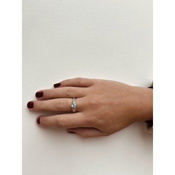 Silver and blue topaz ring