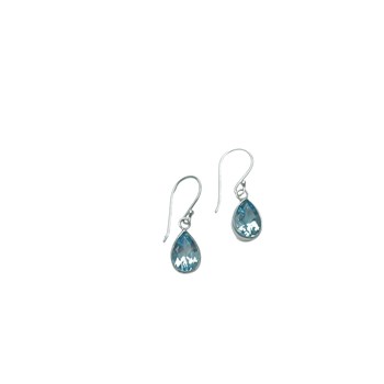 Boucles d'oreille argent, topaze bleue