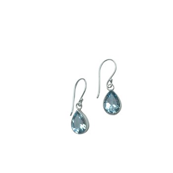Boucles d'oreille argent, topaze bleue