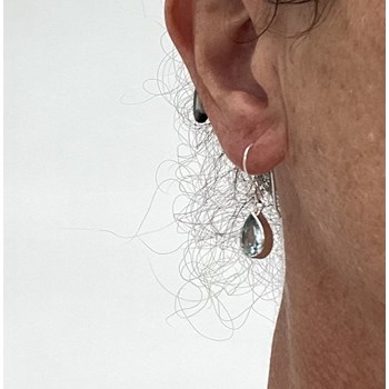 Boucles d'oreille argent, topaze bleue