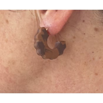 Boucles d'oreilles, créoles marron - Modèle fait main