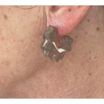 Boucles d'oreilles, créoles marron - Modèle fait main