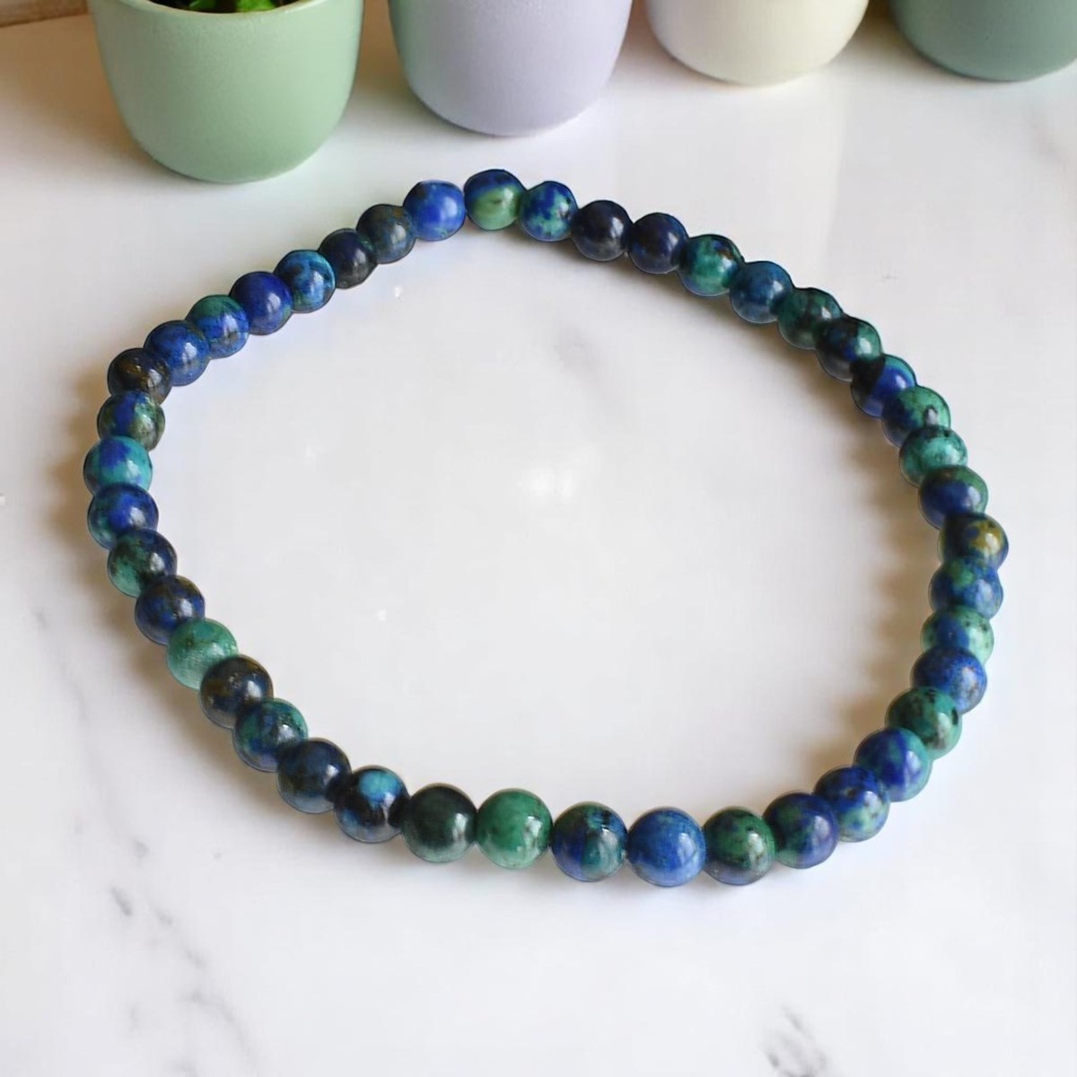 Bracelet en Azurite Malachite Harmonie et Équilibre Énergétique - vue 4