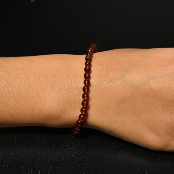 Bracelet en Grenat Brun Hessonite Force Intérieure et Stabilité Émotionnelle