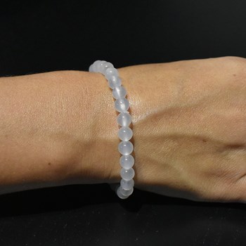 Purity and Inner Serenity White Agate Bracelet