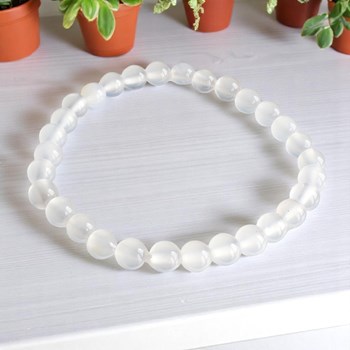 Purity and Inner Serenity White Agate Bracelet