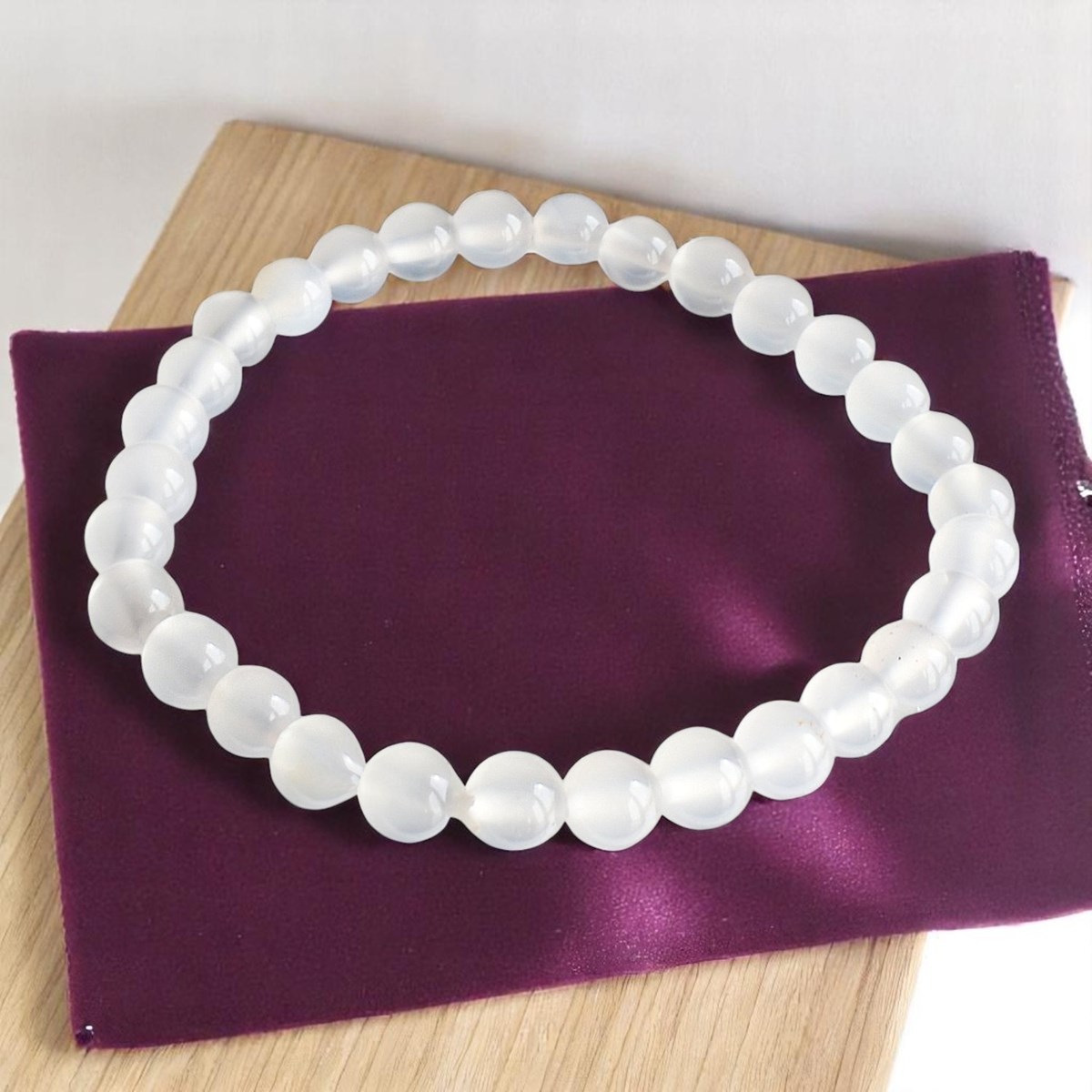 Bracelet en Agate Blanche Pureté et Sérénité Intérieure - vue 4