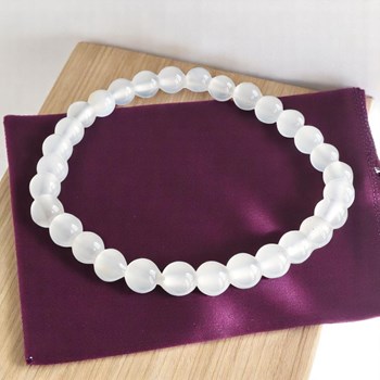 Purity and Inner Serenity White Agate Bracelet