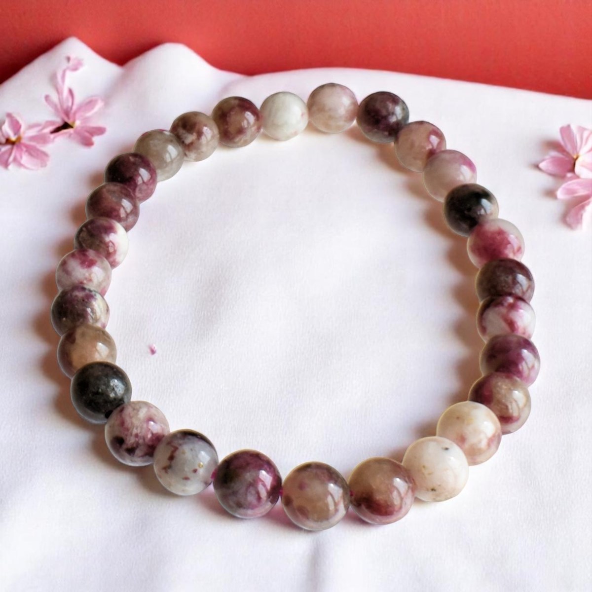 Bracelet en Tourmaline Rose sur Quartz Amour et Harmonie - vue 4