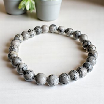 Bracelet en Agate Crazy Lace Grise Stabilité et Protection