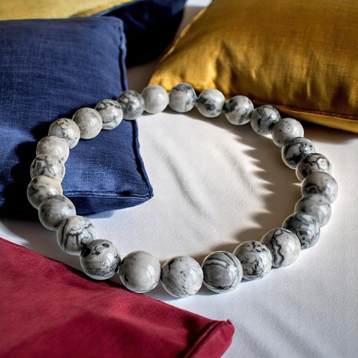 Bracelet en Agate Crazy Lace Grise Stabilité et Protection - vue 4