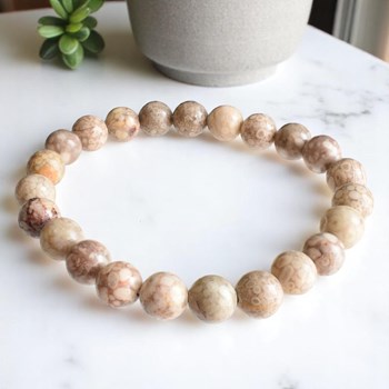 Bracelet en Agate Fossile Harmonie et Équilibre