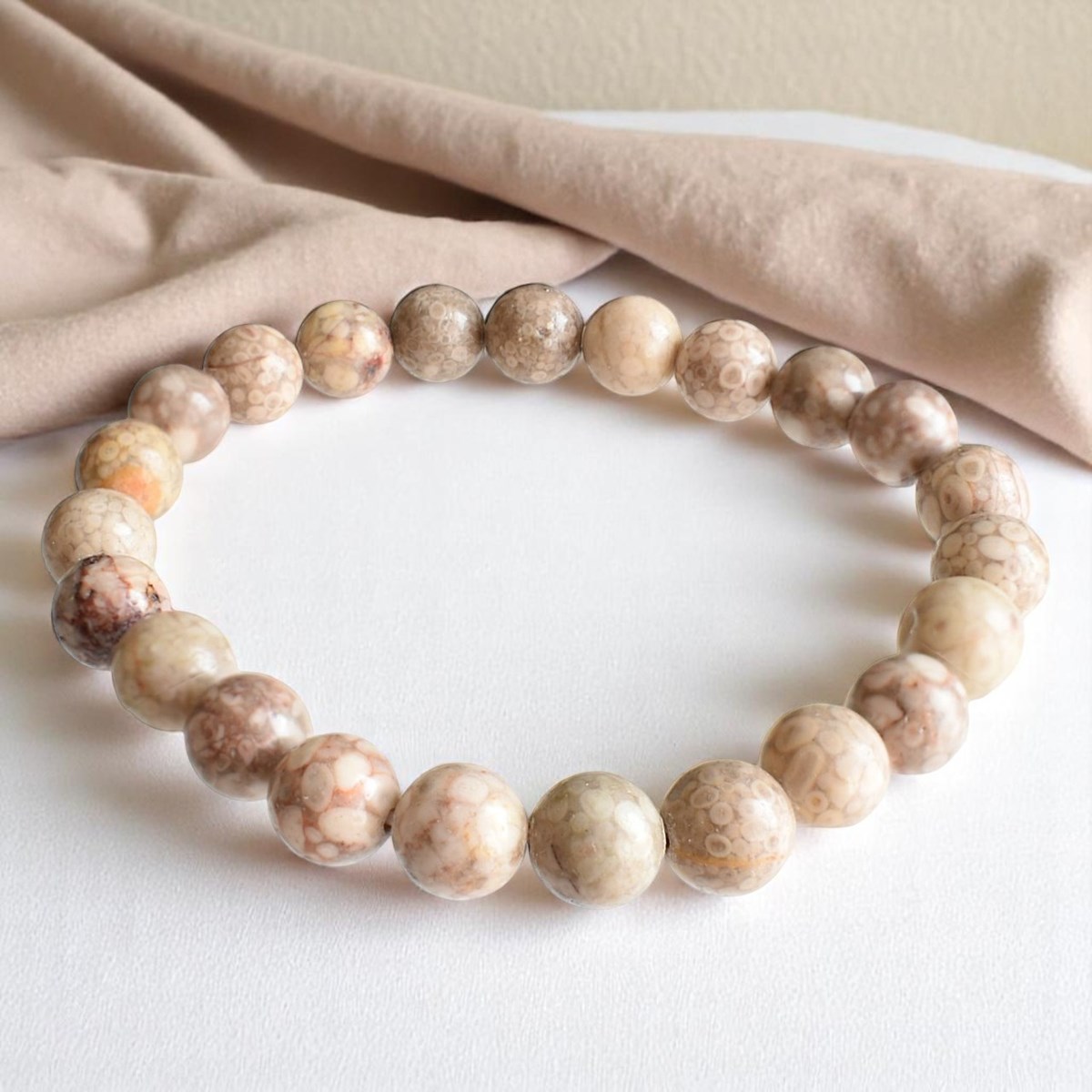 Bracelet en Agate Fossile Harmonie et Équilibre - vue 4