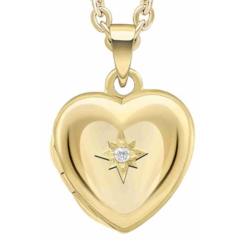 925 silver gold-plated zirconium heart pendant necklace