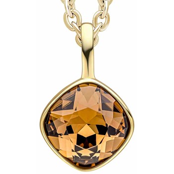 925 silver gold-plated smoky brown crystal necklace