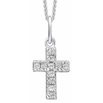 925 silver zirconium cross necklace