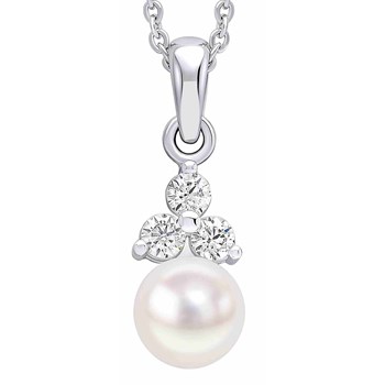 925 silver pearl and zirconium necklace
