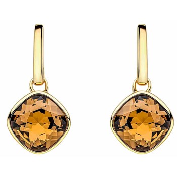 925 sterling silver brown crystal earring