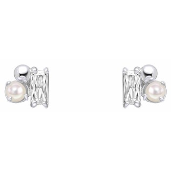 925 silver pearl and zirconium earring